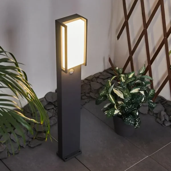 hofstein Borne lumineuse Skove LED Anthracite, 1 lumière, Détecteur de mouvement* Lampes Modernes