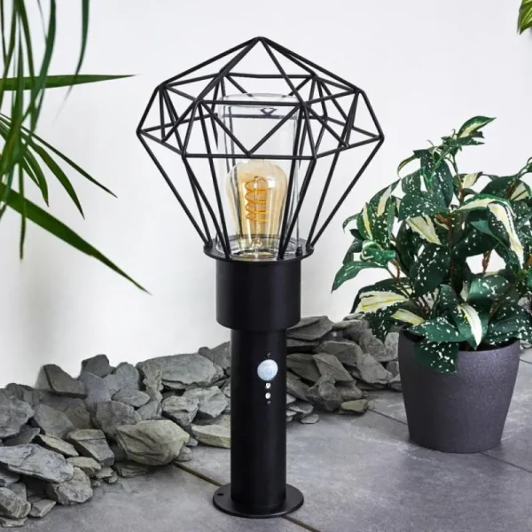 hofstein Borne lumineuse Solda Noir, 1 lumière, Détecteur de mouvement* Lampes Modernes