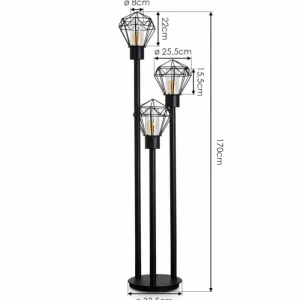 hofstein Borne lumineuse Solda Noir, 3 lumières* Lampes Modernes