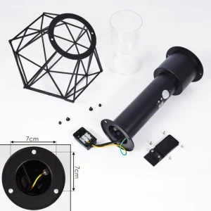 hofstein Borne lumineuse Solda Noir, 1 lumière, Détecteur de mouvement* Lampes Modernes