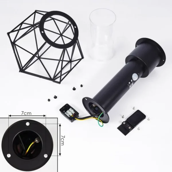 hofstein Borne lumineuse Solda Noir, 1 lumière, Détecteur de mouvement* Lampes Modernes