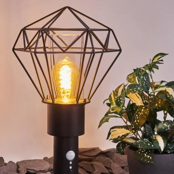 hofstein Borne lumineuse Solda Noir, 1 lumière, Détecteur de mouvement* Lampes Modernes