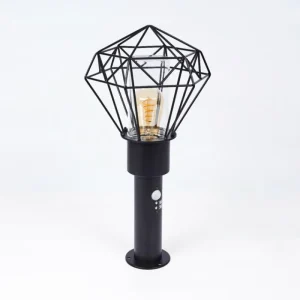 hofstein Borne lumineuse Solda Noir, 1 lumière, Détecteur de mouvement* Lampes Modernes