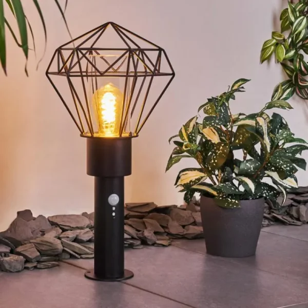 hofstein Borne lumineuse Solda Noir, 1 lumière, Détecteur de mouvement* Lampes Modernes