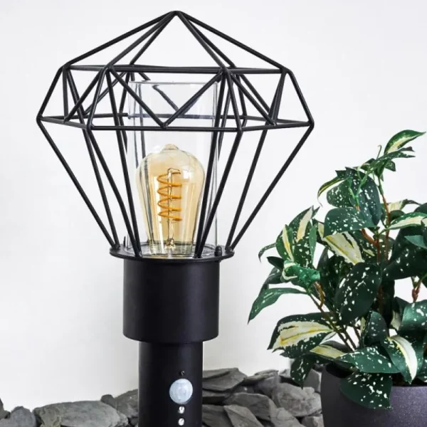 hofstein Borne lumineuse Solda Noir, 1 lumière, Détecteur de mouvement* Lampes Modernes
