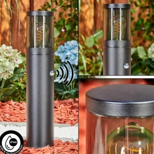 hofstein Borne lumineuse Tolsona Noir, 1 lumière, Détecteur de mouvement* Lampes Modernes