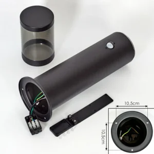 hofstein Borne lumineuse Tolsona Noir, 1 lumière, Détecteur de mouvement* Lampes Modernes