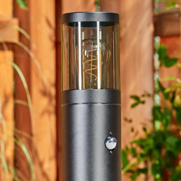 hofstein Borne lumineuse Tolsona Noir, 1 lumière, Détecteur de mouvement* Lampes Modernes