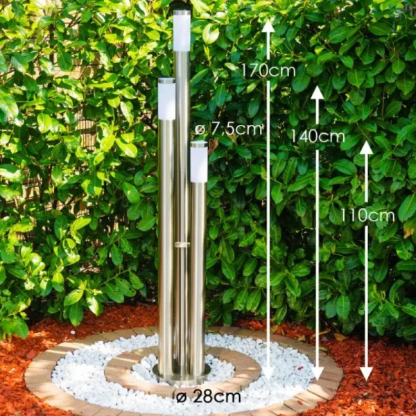 hofstein Borne lumineuse Trones Acier inoxydable, 3 lumières* Lampes Modernes