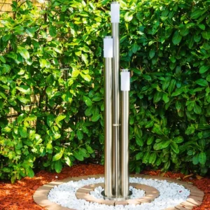 hofstein Borne lumineuse Trones Acier inoxydable, 3 lumières* Lampes Modernes