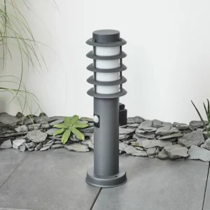 hofstein Borne lumineuse Tunes Anthracite, 1 lumière, Détecteur de mouvement* Lampes Modernes