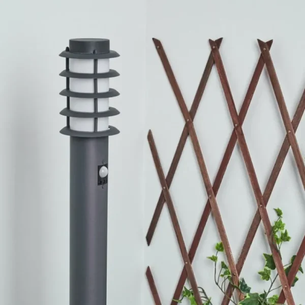 hofstein Borne lumineuse Tunes Anthracite, 1 lumière, Détecteur de mouvement* Lampes Modernes