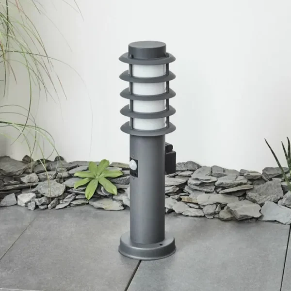 hofstein Borne lumineuse Tunes Anthracite, 1 lumière, Détecteur de mouvement* Lampes Modernes