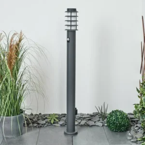 hofstein Borne lumineuse Tunes Anthracite, 1 lumière, Détecteur de mouvement* Lampes Modernes