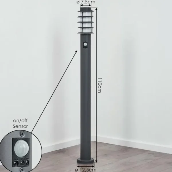 hofstein Borne lumineuse Tunes Anthracite, 1 lumière, Détecteur de mouvement* Lampes Modernes