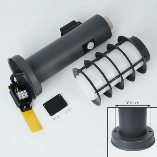 hofstein Borne lumineuse Tunes Anthracite, 1 lumière, Détecteur de mouvement* Lampes Modernes