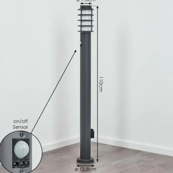 hofstein Borne lumineuse Tunes Anthracite, 1 lumière, Détecteur de mouvement* Lampes Modernes