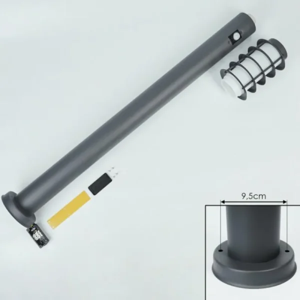 hofstein Borne lumineuse Tunes Anthracite, 1 lumière, Détecteur de mouvement* Lampes Modernes