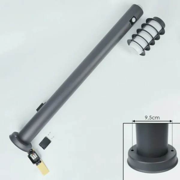 hofstein Borne lumineuse Tunes Anthracite, 1 lumière, Détecteur de mouvement* Lampes Modernes