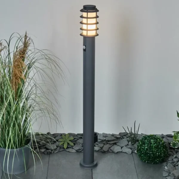 hofstein Borne lumineuse Tunes Anthracite, 1 lumière, Détecteur de mouvement* Lampes Modernes