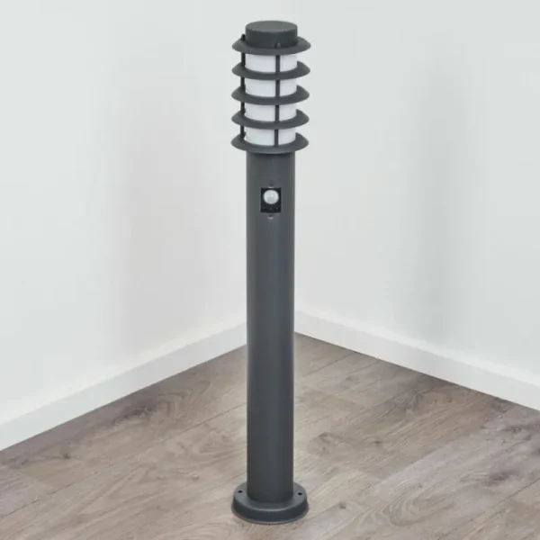 hofstein Borne lumineuse Tunes Anthracite, 1 lumière, Détecteur de mouvement* Lampes Modernes