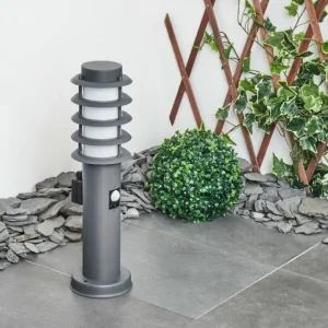 hofstein Borne lumineuse Tunes Anthracite, 1 lumière, Détecteur de mouvement* Lampes Modernes
