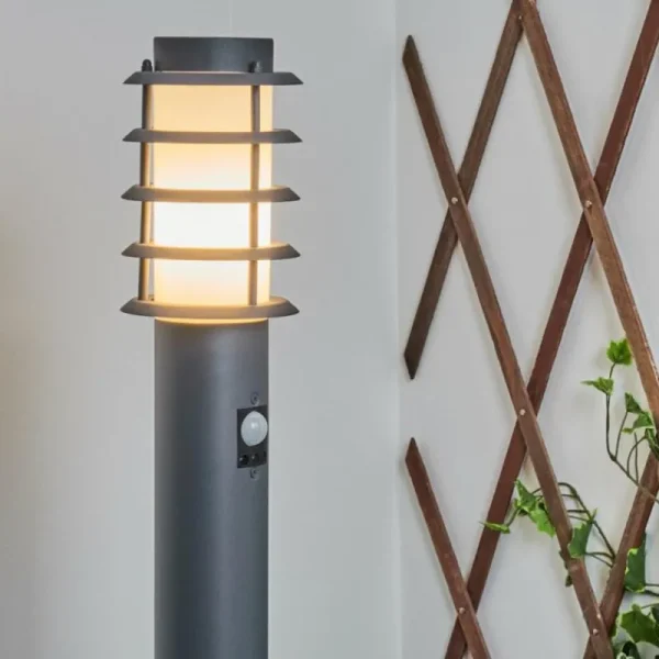 hofstein Borne lumineuse Tunes Anthracite, 1 lumière, Détecteur de mouvement* Lampes Modernes