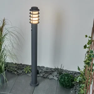 hofstein Borne lumineuse Tunes Anthracite, 1 lumière, Détecteur de mouvement* Lampes Modernes