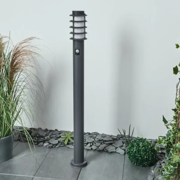 hofstein Borne lumineuse Tunes Anthracite, 1 lumière, Détecteur de mouvement* Lampes Modernes