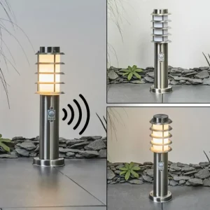 hofstein Borne lumineuse Tunes Nickel mat, 1 lumière, Détecteur de mouvement* Lampes Modernes
