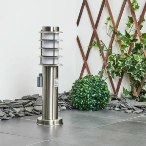 hofstein Borne lumineuse Tunes Nickel mat, 1 lumière, Détecteur de mouvement* Lampes Modernes