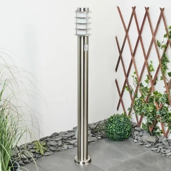 hofstein Borne lumineuse Tunes Nickel mat, 1 lumière, Détecteur de mouvement* Lampes Modernes