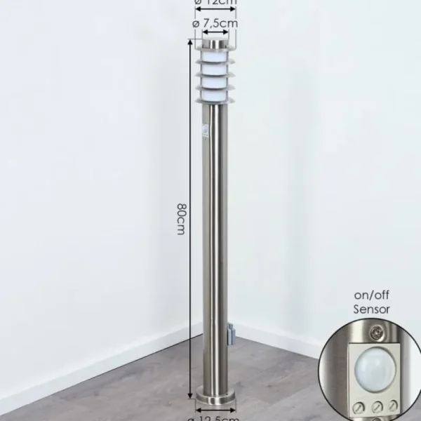 hofstein Borne lumineuse Tunes Nickel mat, 1 lumière, Détecteur de mouvement* Lampes Modernes