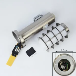 hofstein Borne lumineuse Tunes Nickel mat, 1 lumière, Détecteur de mouvement* Lampes Modernes