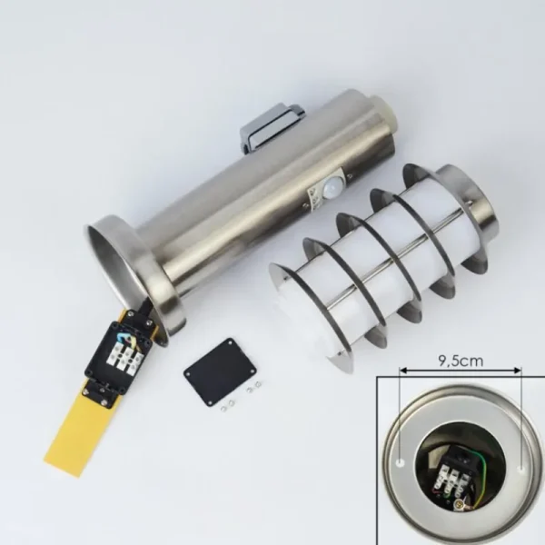 hofstein Borne lumineuse Tunes Nickel mat, 1 lumière, Détecteur de mouvement* Lampes Modernes