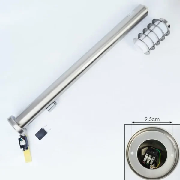 hofstein Borne lumineuse Tunes Nickel mat, 1 lumière, Détecteur de mouvement* Lampes Modernes