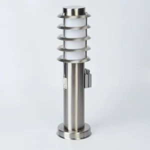 hofstein Borne lumineuse Tunes Nickel mat, 1 lumière, Détecteur de mouvement* Lampes Modernes