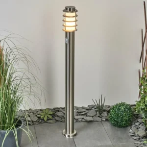 hofstein Borne lumineuse Tunes Nickel mat, 1 lumière, Détecteur de mouvement* Lampes Modernes