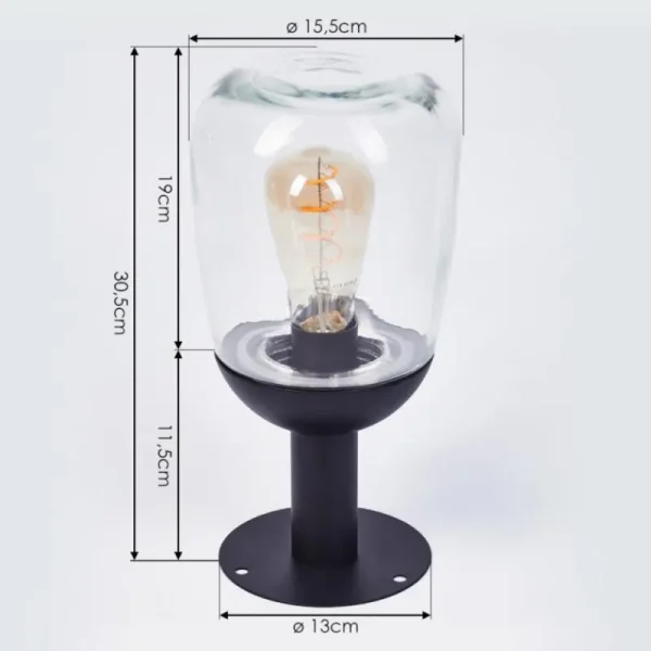 hofstein Borne lumineuse Ystheim Noir, 1 lumière* Lampes Modernes