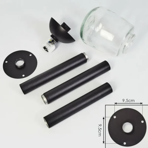 hofstein Borne lumineuse Ystheim Noir, 1 lumière* Lampes Modernes