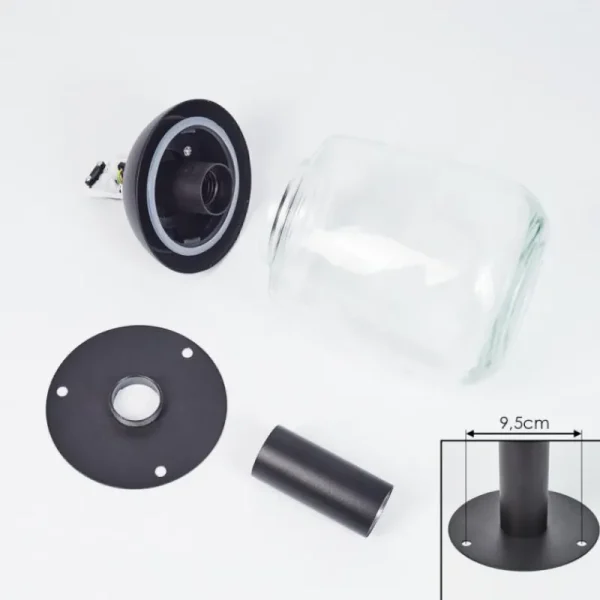 hofstein Borne lumineuse Ystheim Noir, 1 lumière* Lampes Modernes