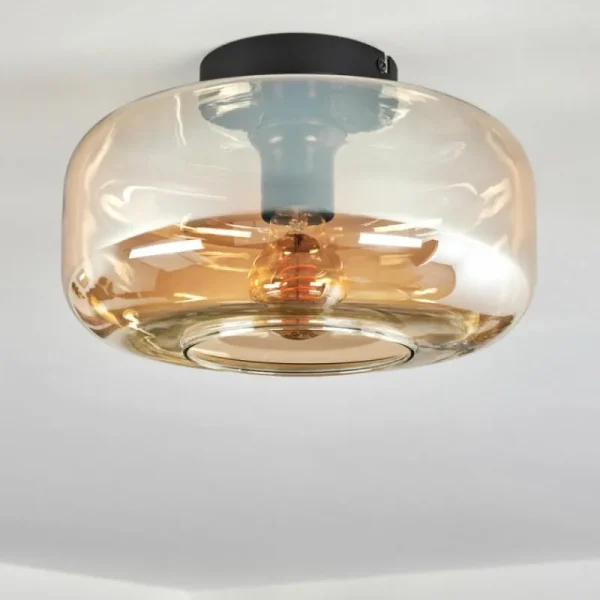 hofstein Boza Plafonnier Ambre, 1 lumière* Lampes En Verre