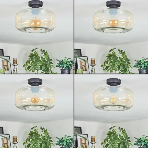hofstein Boza Plafonnier Ambre, Clair, 1 lumière* Lampes En Verre