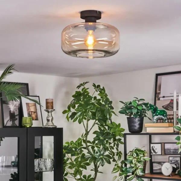 hofstein Boza Plafonnier Ambre, Clair, 1 lumière* Lampes En Verre