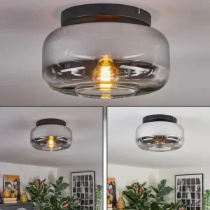 hofstein Boza Plafonnier, Boule lumineuse Chrome, Clair, Fumé, 1 lumière* Lampes Modernes