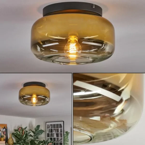 hofstein Boza Plafonnier, Boule lumineuse Or, Clair, 1 lumière* Lampes En Verre
