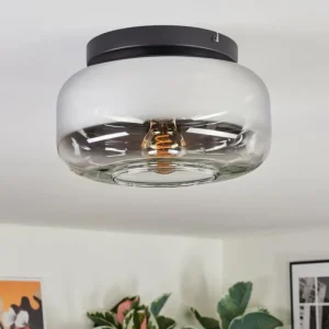 hofstein Boza Plafonnier, Boule lumineuse Chrome, Clair, Fumé, 1 lumière* Lampes Modernes