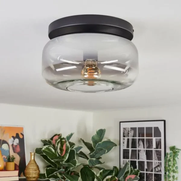hofstein Boza Plafonnier, Boule lumineuse Clair, Fumé, 1 lumière* Lampes Modernes