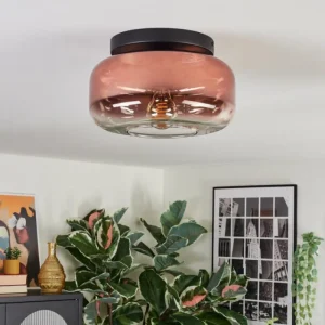 hofstein Boza Plafonnier, Boule lumineuse Clair, Cuivré, 1 lumière* Lampes En Verre