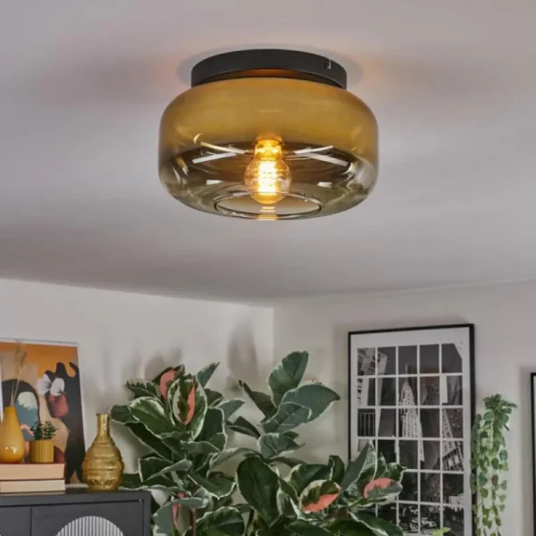 hofstein Boza Plafonnier, Boule lumineuse Or, Clair, 1 lumière* Lampes En Verre